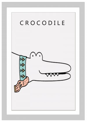 Cute Crocodile in Gray Frames